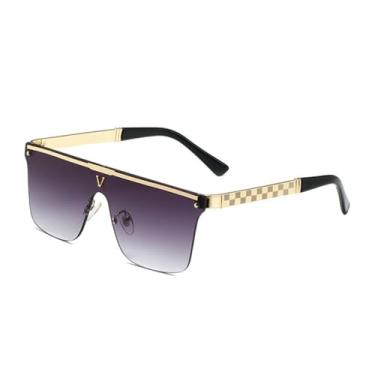 Imagem de Óculos de sol masculino atitude quadrada feminino vintage senhoras lente transparente óculos de sol punk retângulo uv400,1, tamanho único