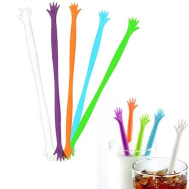 Imagem de Gdeal 20Pcs Creative Cute Help Me Hand Shaped Tea Milk Coffee Juice Drink Muddler Stirrers Swizzle Stick Stirring Bar Rod Mixed-colour