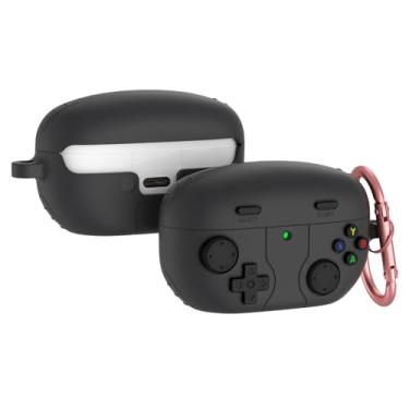 Imagem de Capa de fone de ouvido para Sony WF-1000XM5, capa protetora de silicone macio criativo com desenho fofo para Sony com chaveiro, preta