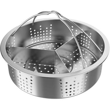 Imagem de Cesta a Vapor Aço Inoxidável - Suporte de Cesta a Vapor Vegetal - Ajuste de tamanhos Tamanhos - Para Cozinhar Peixes Vegetais Frutos do Mar, Prata (1 pacote)