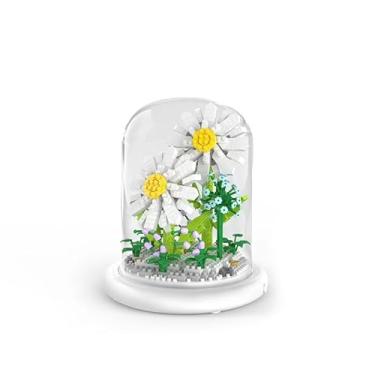 Imagem de Bloco De Montar Flor Na Cúpula Com Led | Bloco de Construção Flores Artificiais Led | Blocos de Construção Botânicos Mini Peças (M1097-550pcs)