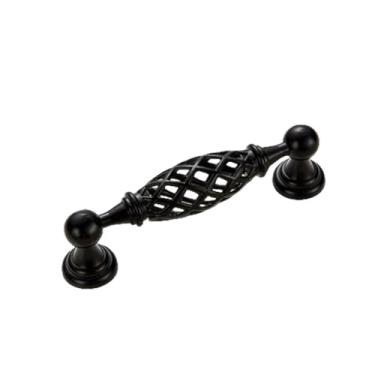 Imagem de Maçaneta de porta, puxadores e puxadores de móveis antigos para armários de cozinha, puxador de gaveta vintage, preto 96mm