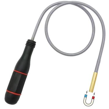 Imagem de Ferramenta de captação magnética de 61 cm, ferramenta flexível de auxílio de alcance longo, selecionador de cobra com ímã dobrável, vassouras magnéticas dobráveis para drenos de pia doméstica, chaves