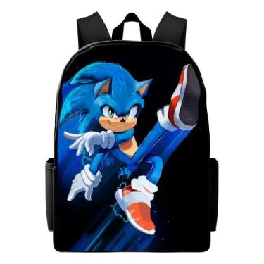 Imagem de Bolsa Escolar Lançamento Mochila Infantl Masculina Sonic Volta As Aula