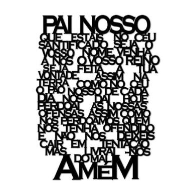 Imagem de Quadro Decorativo Preto em MDF 3mm Oração Pai Nosso - 45x60cm  - Papel