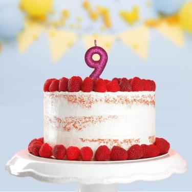 Imagem de Vela Aniversário Puro Glitter Pink Nº 9 Com 1 Un. - TAMAROZZI EMBALAGE
