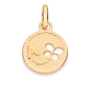Imagem de Pingente banhado ouro 3x 24k 18k e 22k  feminino letra redondo com bor