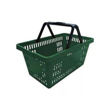 Imagem de KIT 2 Cestas Para Compras Reforçada Cestinha de Mercado e Loja 16Lts -