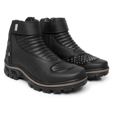 Imagem de Bota Coturno Masculina Adventure Motociclista Pedaleira Ziper Sola Tra