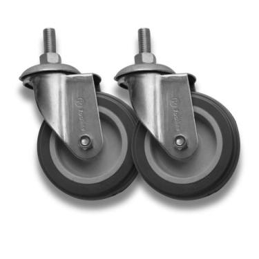 Imagem de Kit 2 Rodas s Trava c Parafuso Giratório Cinza 4Pol Plástico - Schiopp