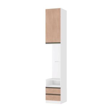 Imagem de mesa de cabeceira Direito Branco 1 Porta 2 Gavetas Prime Plus Luciane 