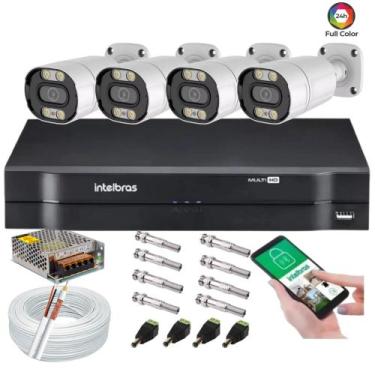 Imagem de Kit 4 Camera de Segurança Infravermelho Full Hd Colorida Dia Noite Dvr