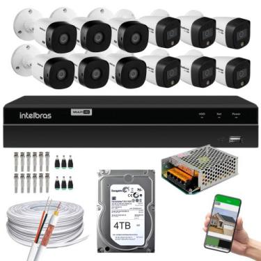 Imagem de Kit 12 Câmeras Intelbras 6 cam Full Color 6 cam 1220b Full Hd Dvr Mhdx