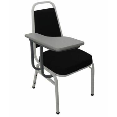 Imagem de Cadeira Universitária Empilhável Linha Hotel Plus Preto - Design Offic