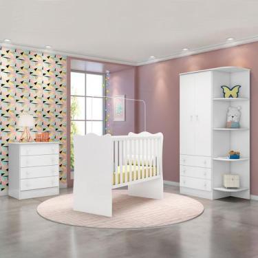 Imagem de Quarto Infantil Completo Estrela 2 Portas 7 Gavetas Branco - Pnr Móvei