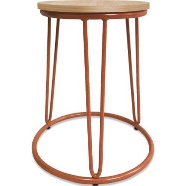 Imagem de Banco Banqueta Baixa Industrial Dinamarca Em Aço Balcão Bar Cozinha Co