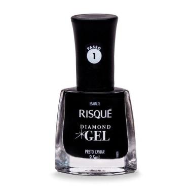 Imagem de Esmalte Risqué Diamond Gel Preto Caviar Cremoso 9,5ml, Preto Caviar