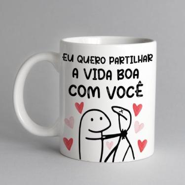Imagem de Caneca porcelana flork eu quero partilhar a vida boa com você 325ml - 