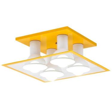 Imagem de Luminária Teto Plafon Sobrepor Quadrado P 04 Lâmpadas E27 Em - Startec