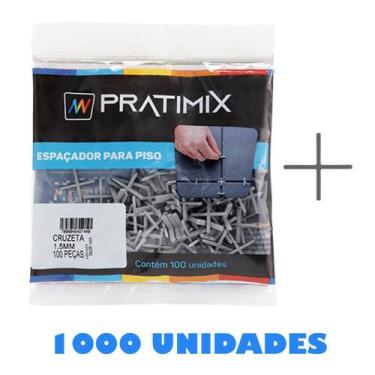 Imagem de Espaçador de Piso Cruzeta de 1,5mm Pacote com 1000 Peças - Pratimix