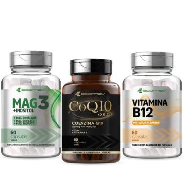 Imagem de Kit Coenzima Q10 Gold + Mag3 Dimalato Quelato Taurato Inositol + B12 M
