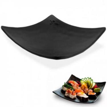 Imagem de Prato Preto Oriental Sushi Quadrado 15cm Restaurante Japones - Best