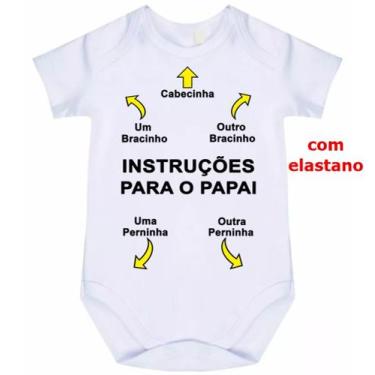 Imagem de body bebê manual de instruções para papai cód 1419 - nick aloha, Branc