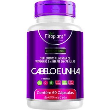 Imagem de Cabelo e Unha 600mg 60 caps Fonte De Vit A,B1,B2,B3,B6,B12 - Fito Plan