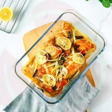 Imagem de Travessa de Vidro 2,2L Retangular Petisco Forno Mesa Posta 2PEÇA - Cas