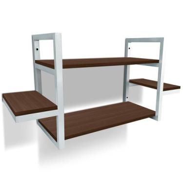 Imagem de Prateleira Dupla Cali Nicho De Parede Design Industrial Branca/Villand