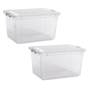 Imagem de Kit c/2 Caixa Multiuso Organizadora Brinquedos 35L Plástico - Plasvale