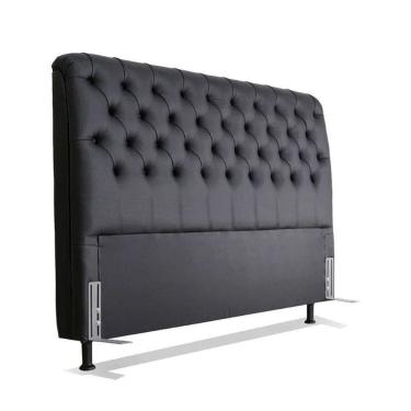 Imagem de Cabeceira de Cama Box Casal Queen 158cm Pádua Couro Preto