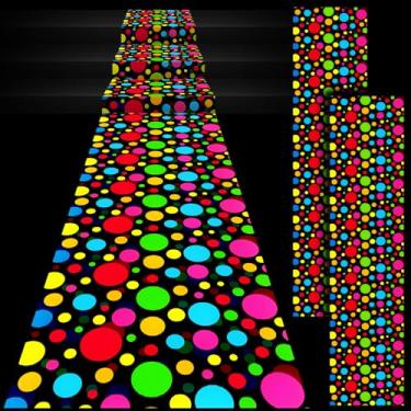 Imagem de Mixweer Pista de dança de neon descartável de 295 x 109 cm, decoração de festa DIY plástico PE pista de dança neon corredor, corredor, aniversário, discoteca, festa de casamento (3 peças)