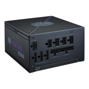 Imagem de Cooler Master Título MWE Gold 850 V3 ATX 3.0 fonte modular completa, 850 W, 80 + eficiência dourada, 90 graus 12 V - 2 x 6 | 600 W PCIe 5.0, condensadores japoneses, modo zero RPM, cobertura de