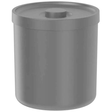 Imagem de Lixeira Preta Bold 6lt Com Tampa Banheiro Cozinha Fosca Ou