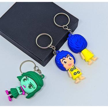 Imagem de Chaveiro com Mini Boneco 3D Emborrachado Personagem Divertidamente 2 Filme Emoções Chaveiros Divertida Mente Lembrança