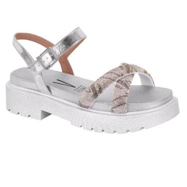 Imagem de Sandalia vizzano salto medio ref 6499.314.25256 feminino, 37, Prata