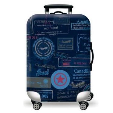 Imagem de Capa para mala de viagem estampado azul marinho tamanho g - Mimos e Vi