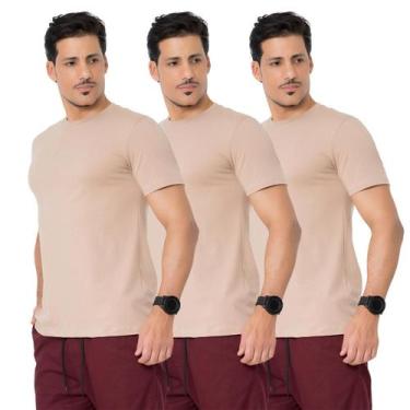 Imagem de Kit 3 Camisetas Masculina Algodão Peruana Premium Lisa Luxo - Diango M