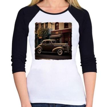Imagem de Baby Look Raglan Carro antigo na cidade Manga 3/4 - Foca na Moda, Bran