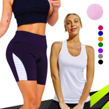 Imagem de KIT Camiseta REGATA DRY FIT Feminina + SHORT Leg Legging REDINHA Suple