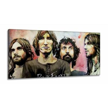 Imagem de Quadro Decorativo Pink Floyd Banda em Tecido Canvas 130x60 - Wall Fram