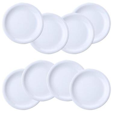 Imagem de Kit 8 Pratos Sobremesa Lanche Protel Porcelana Branca Schmidt - Porcel
