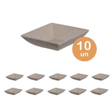 Imagem de 10un prato mini petisqueira quadrado petiscos cinza - EVO