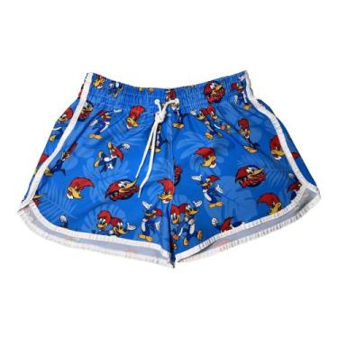 Imagem de Short Feminino Pica Pau Elastano Praia Verão - Mevistop, Pica pau, P