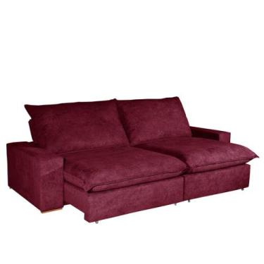Imagem de Sofá 4 Lugares 2,50m Retrátil e Reclinável Lazzio Bom Pastor, Vinho Ve