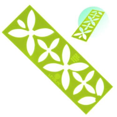 Imagem de Regua Quilting Flor Costura Criativa 24x8cm Patchwork Verde - Levolpe