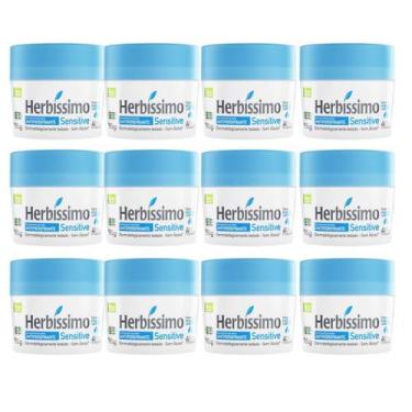 Imagem de Kit 12 Desodorante Creme Sensitive Herbíssimo 55G - Dana - Dana Cosmét