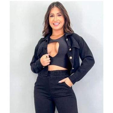 Imagem de Jaqueta Tingida Jeans 6405 - Doutoras Modas , Preto, G