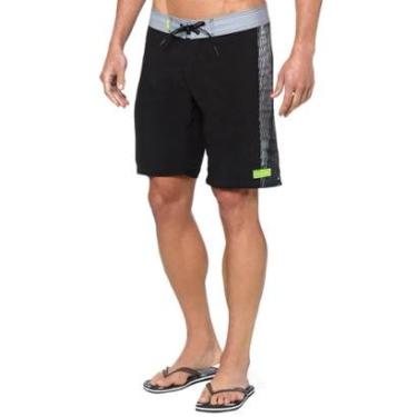 Imagem de Bermuda Calvin Klein Swimwear D'Água Texturas Laterais Preta-Masculino